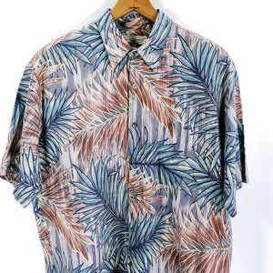 Tori Richard Hawaiian Shirt Men's Large Multicolor Palm Fern Print Honolulu